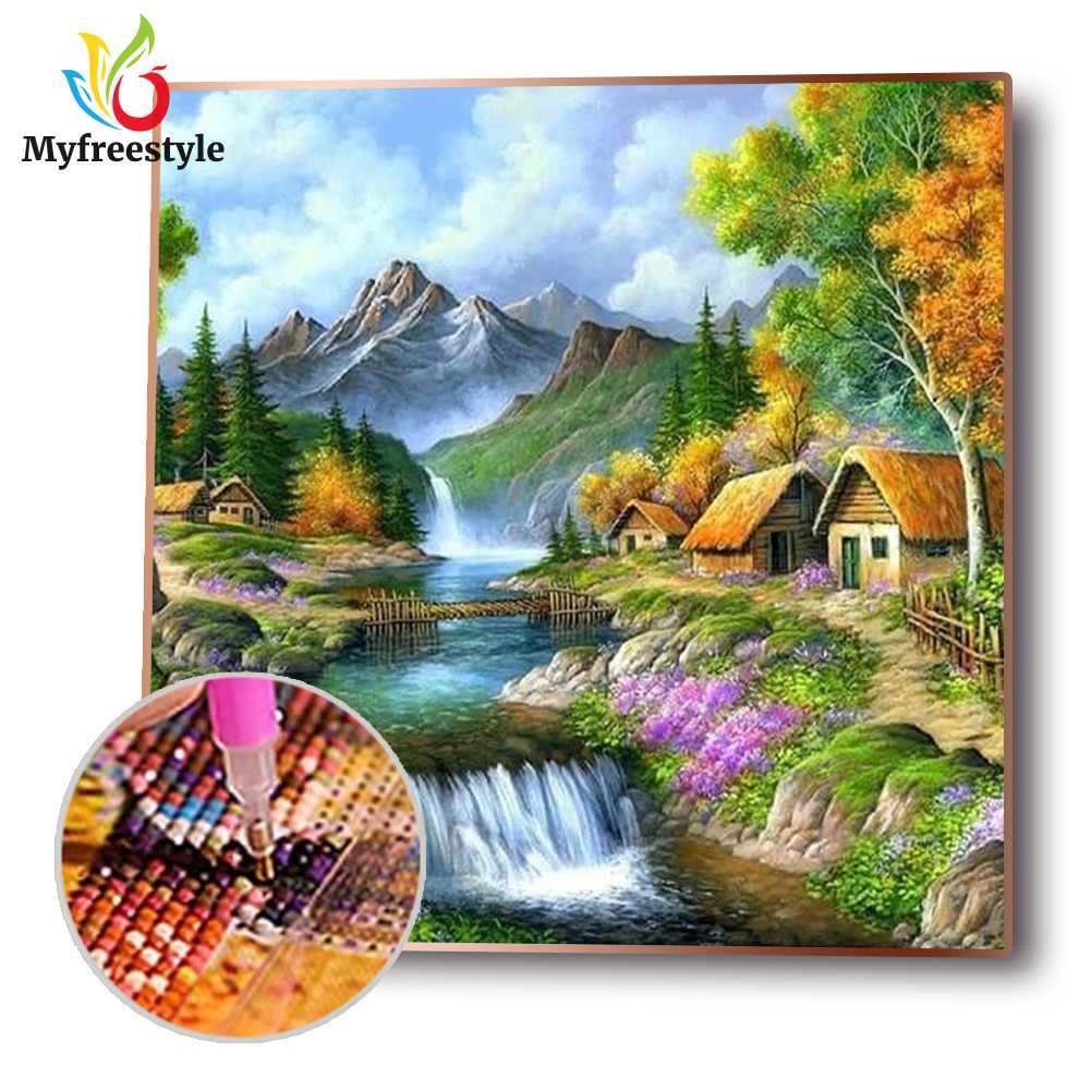 30*30cm Bộ Tranh Đính Đá 5D Họa Tiết Ngôi Nhà Độc Đáo Diy B2243