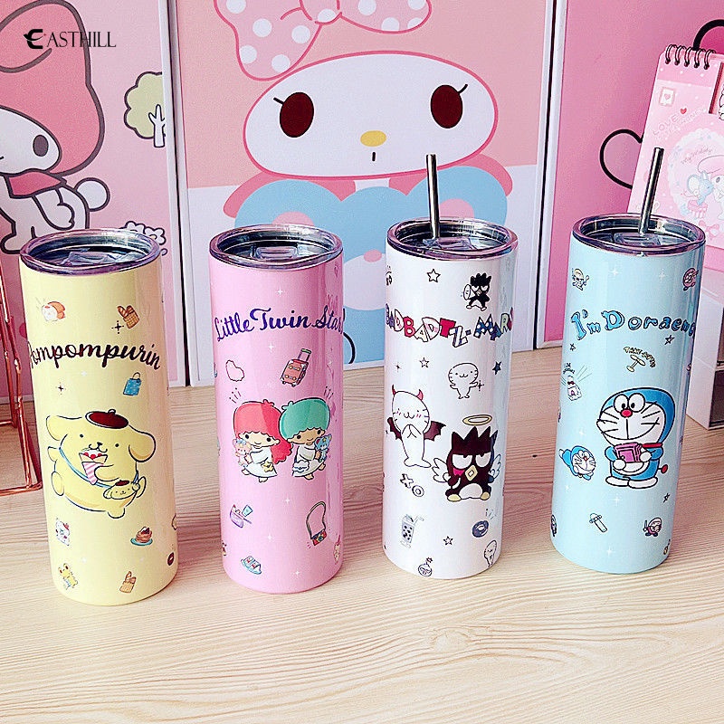 SANRIO Bình Nước Giữ Nhiệt Bằng Thép Không Gỉ 304 Họa Tiết Hoạt Hình Dễ Thương