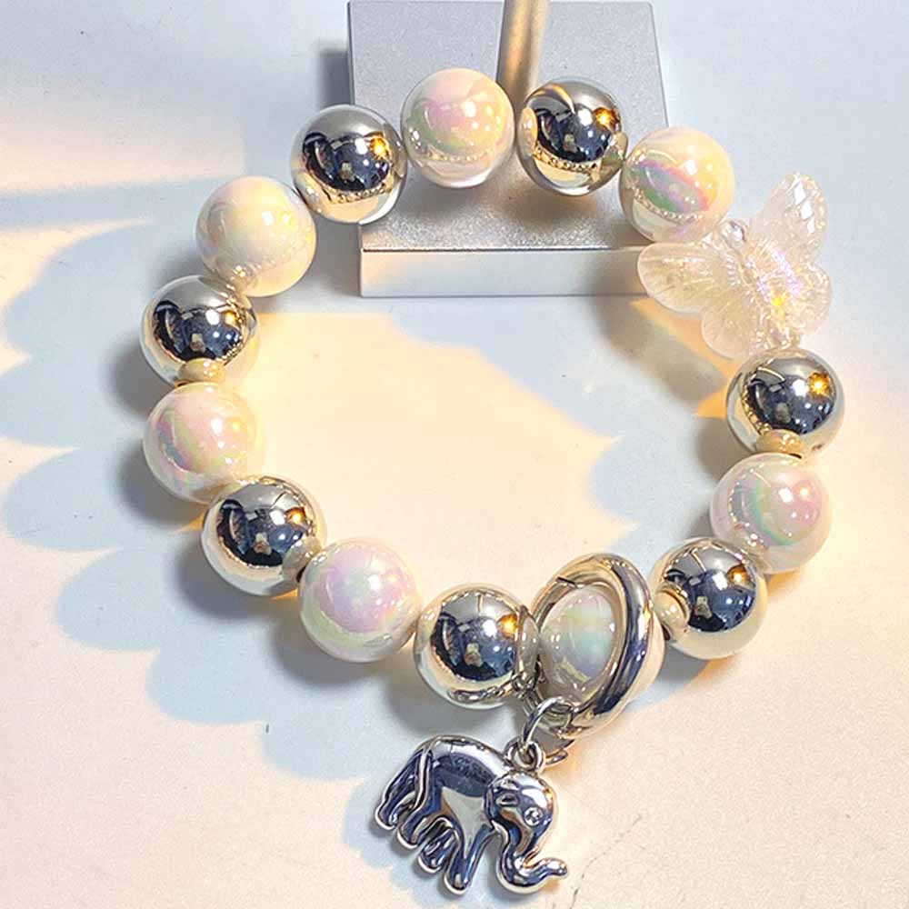 Dây Đeo Điện Thoại Di Động Dạng Chuỗi Hạt Acrylic Nhiều Màu Chống Thất Lạc Hình Chú Voi Dễ Thương