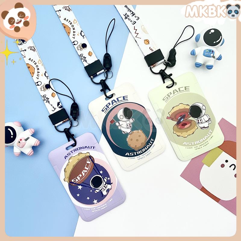 🐼 MKBK 🐼 Dây đeo bảng tên Thẻ tên Thẻ đeo tên dây đeo thẻ co rút phi hành gia dễ thương dây rút thẻ thẻ đeo học sinh bao đựng thẻ sinh viên Hoạt hình văn phòng phẩm giá sỉ