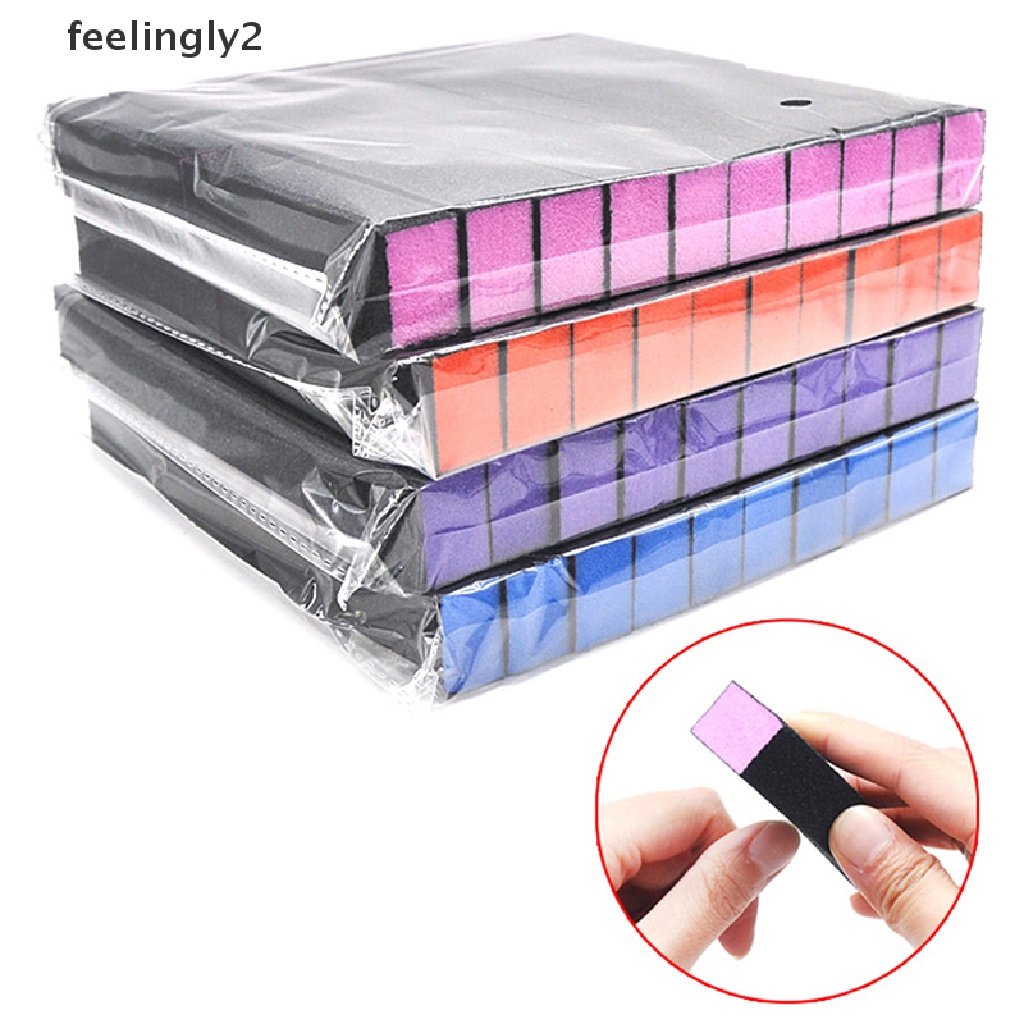 [Hàng Có Sẵn] Bộ 10 Khối Dũa Móng Tay Sáng Bóng (F)