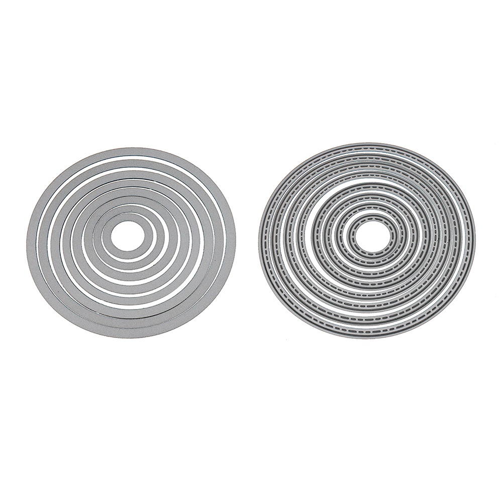 Bộ 8 Khuôn Cắt Giấy Bằng Thép Carbon Hình Tròn Tiện Dụng