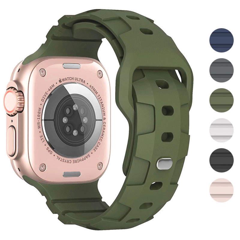 Dây Đeo Đồng Hồ Thể Thao Bằng Silicone 49mm 45mm 38mm 41mm 42mm Cho iWatch Series SE 8 7 6 5 4 3 Band 44 40mm