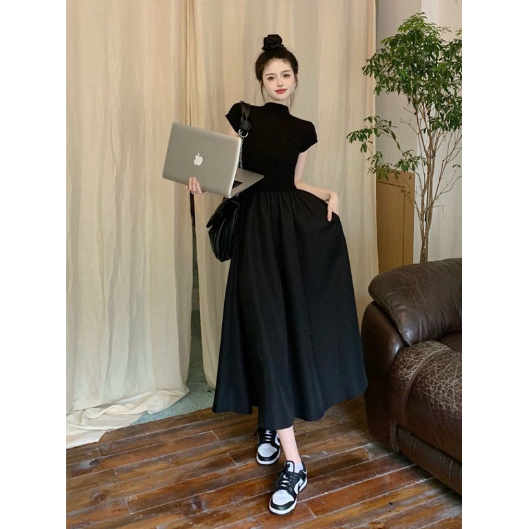 Đầm Dáng Ôm Phong Cách Hepburn Pháp Thời Trang Mùa Hè Mới Dễ Phối Đồ