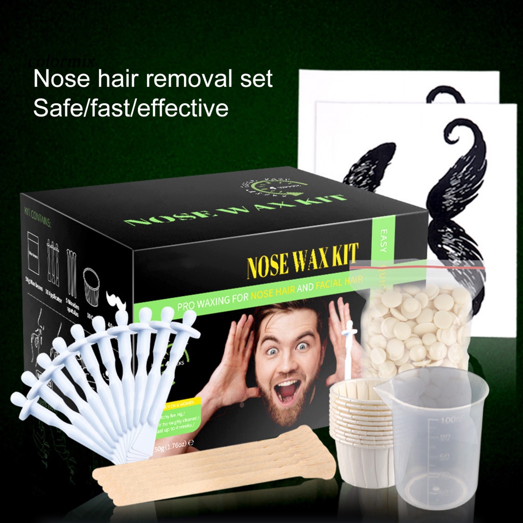 1 Set Rich Accessories Nose Hair Remove Kit Home Supply Hot Film Hard Wax Bean Nose Hair Plucking Tools Easy Operation