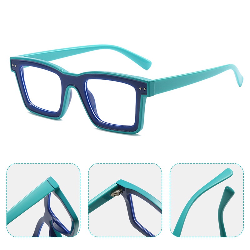 Ygt Mắt Kính Hình Vuông Chống Ánh Sáng Xanh Trong Suốt Chặn Máy Tính Cho Bé