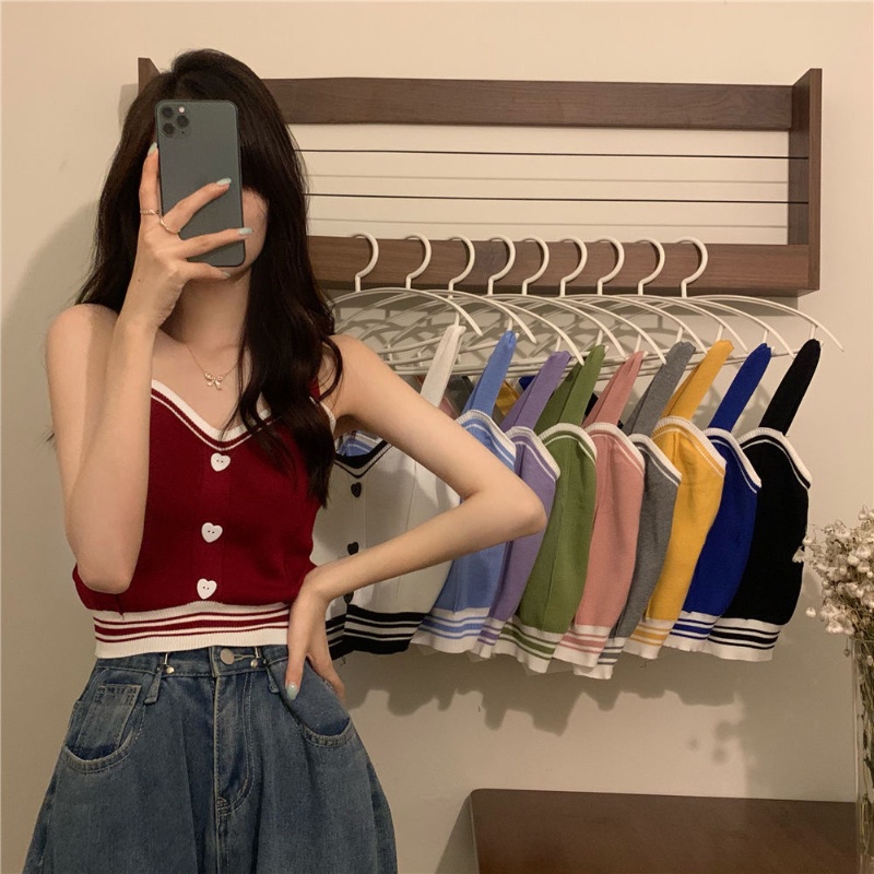 Áo Dệt Kim Mỏng Sát Nách Dáng Ôm Thời Trang Mùa Hè Cho Nữ