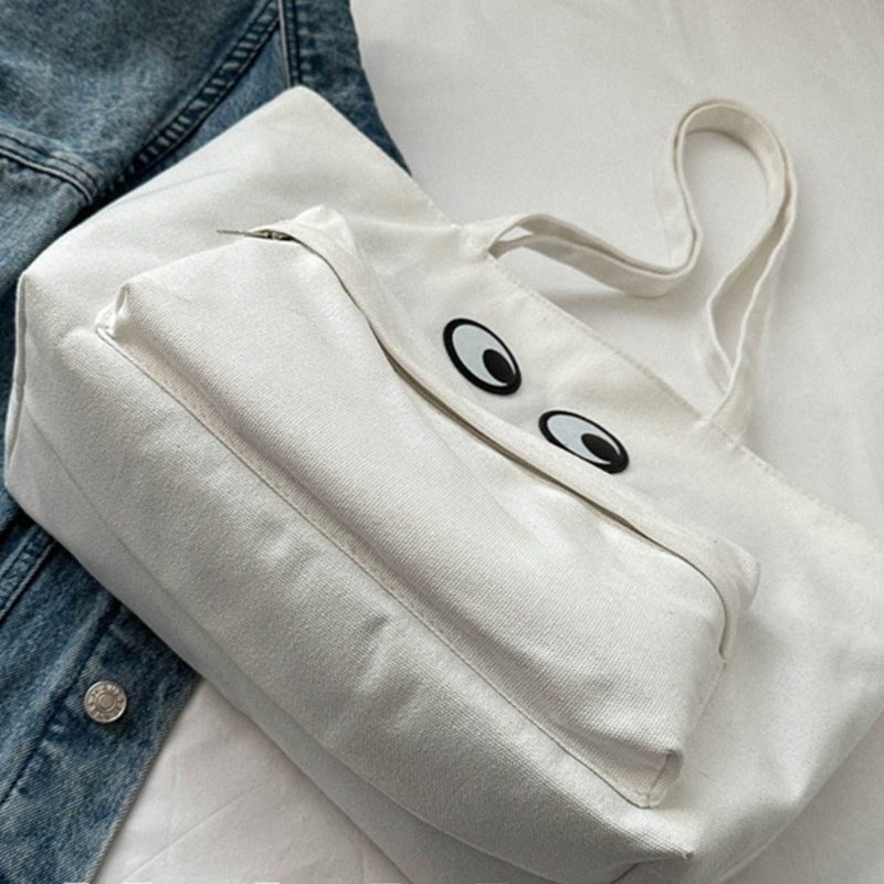 Túi Xách Tay Bằng Vải Canvas In Hình Hoạt Hình Dành Cho Nữ