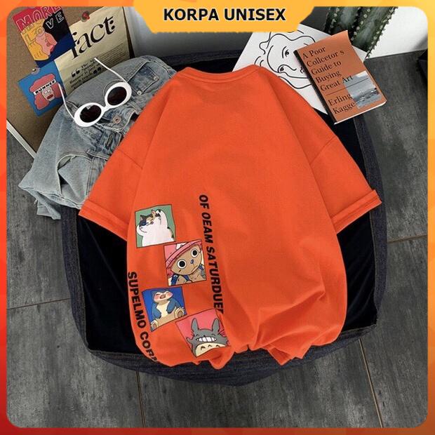 [ Ảnh thật ] Áo thun tay lỡ phông rộng Unisex hoạt hình Supelmo ngộ nghĩnh - nam nữ đều mặc được