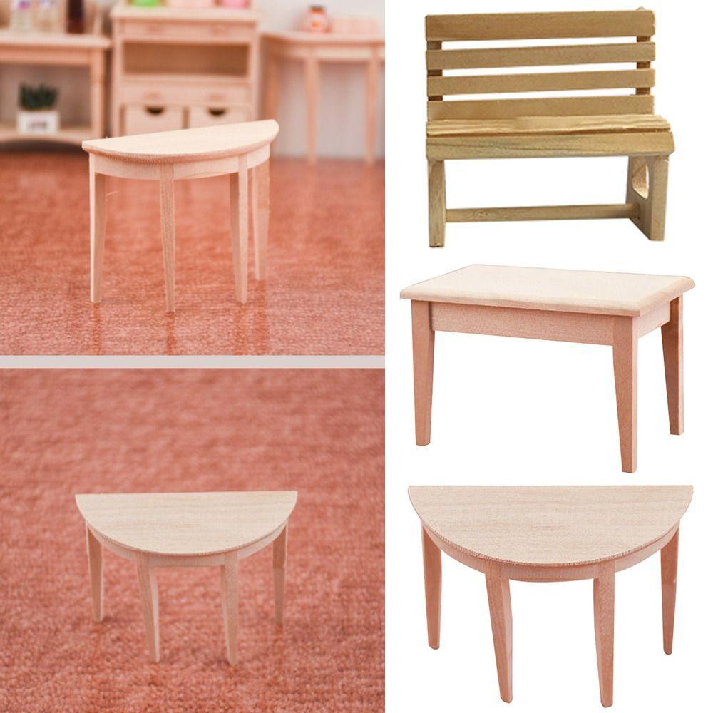 1 / 2 Mô Hình Bàn Cầu Vồng Bằng Gỗ Chất Lượng Cao Trang Trí Nhà Búp Bê