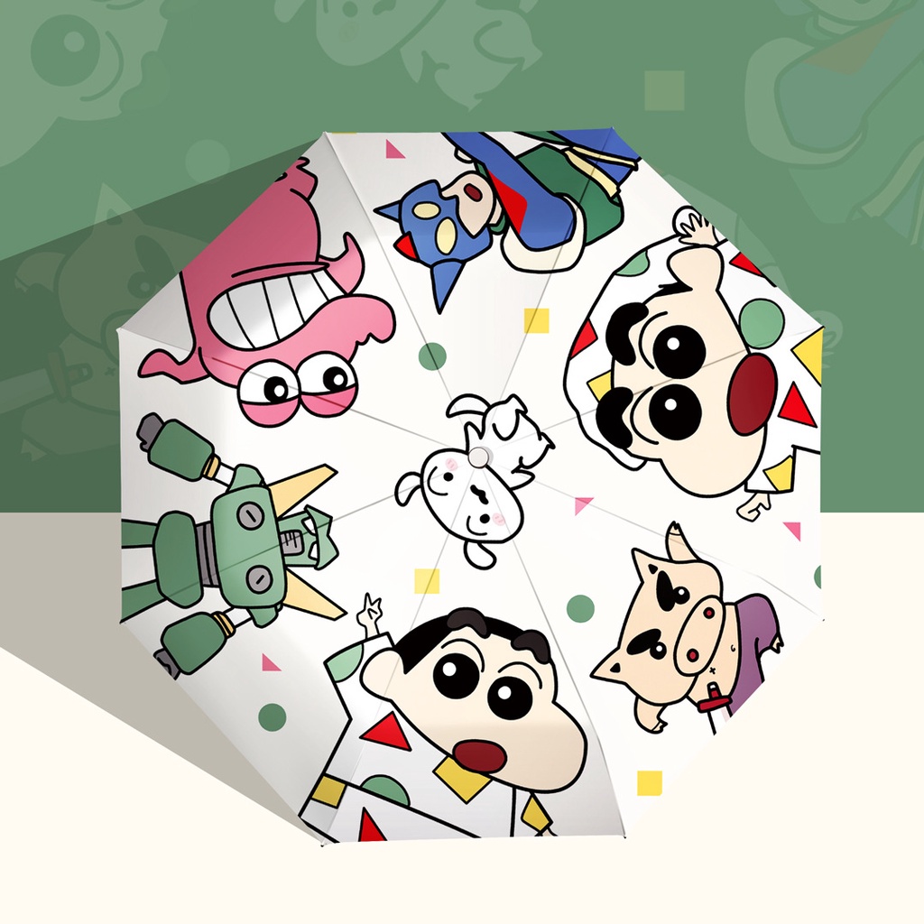 Dù Gấp Tự Động 3 / 5 Ô Che Nắng Mưa In Hình Cậu Bé Bút Chì Shin-chan Dễ Thương