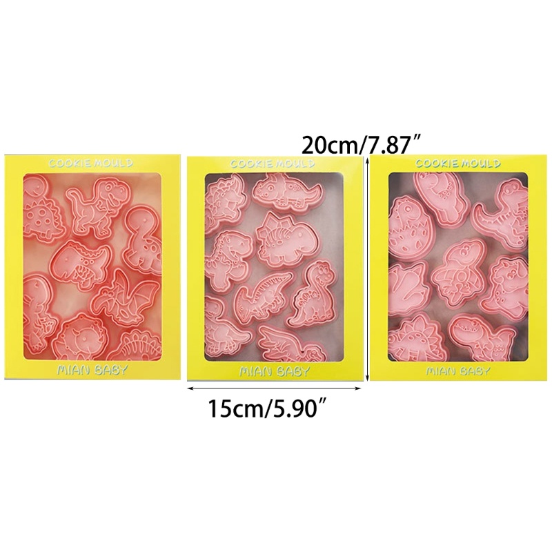 Set 24 Khuôn Nhấn Làm Bánh Quy Mini Hình Khủng Long