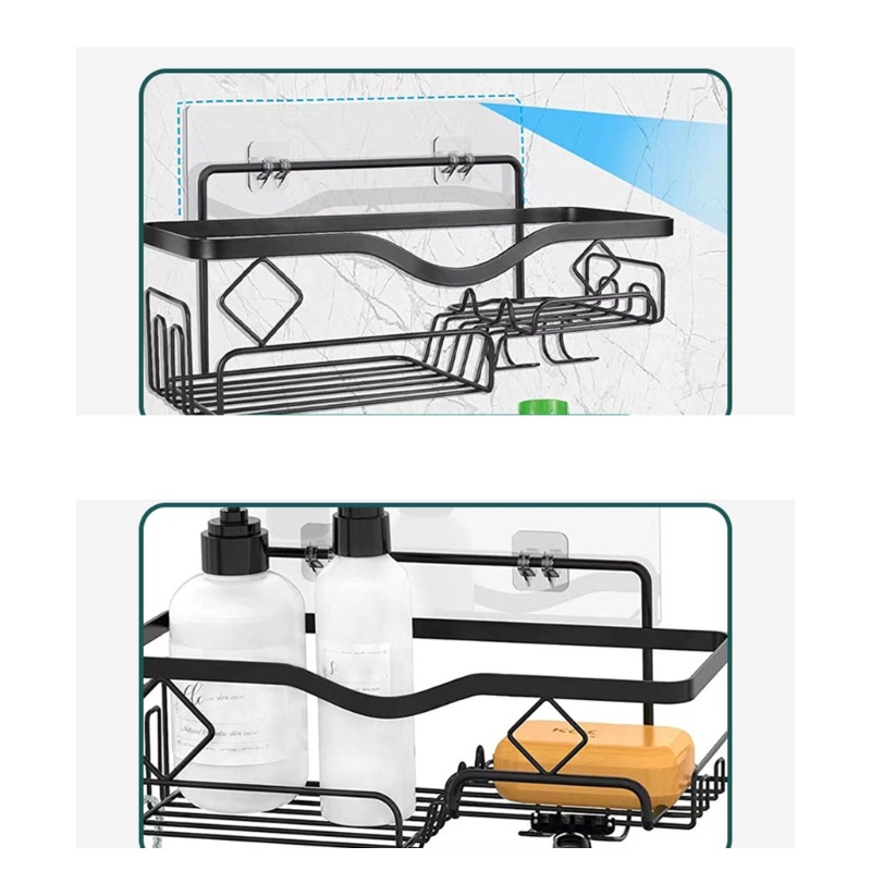 Giá Đỡ Mỹ Phẩm Bằng Kim Loại Gắn Tường Không Cần Đục Lỗ Cho Nhà Bếp / Phòng Tắm