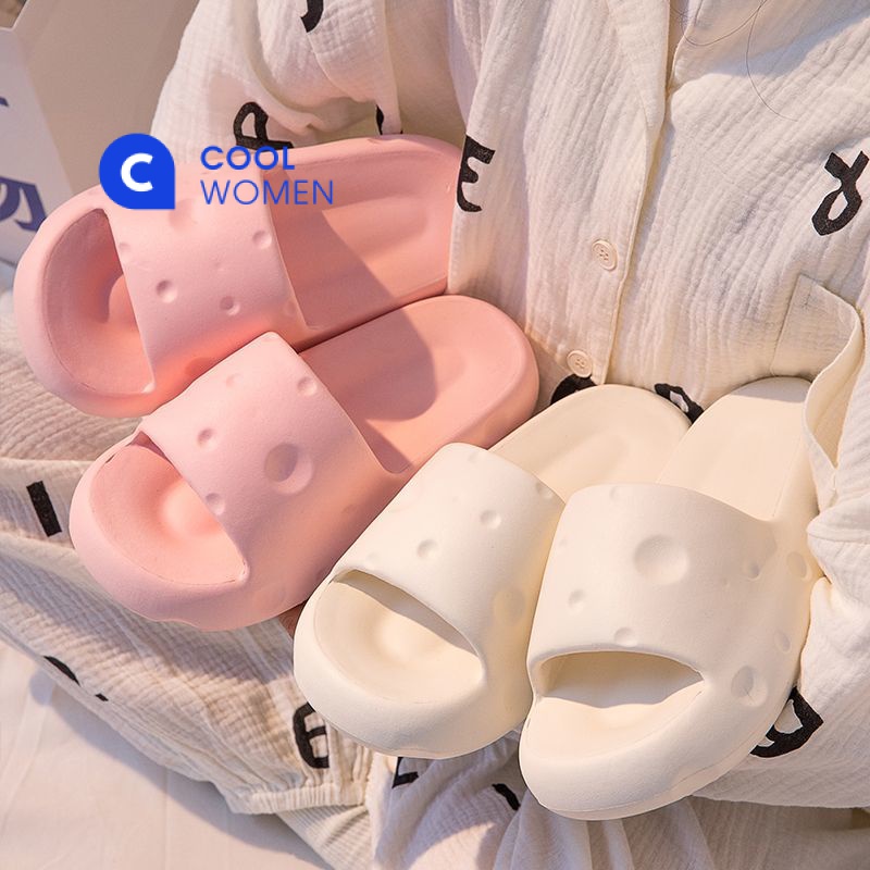 Dép Đi Trong Nhà Đế Dày Hình Phô Mai Thời Trang Mùa Hè Cho Nữ
