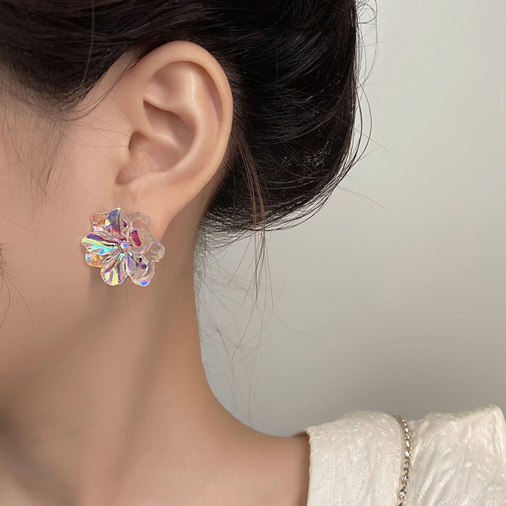 Khuyên tai GETNOIVAS dạng kẹp hình hoa nhiều màu sắc kết cấu tinh tế tuyệt vời thích hợp làm quà tặng Giáng sinh