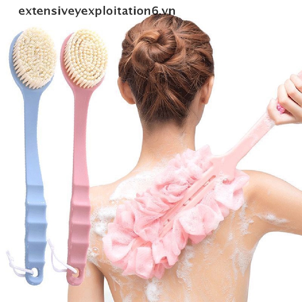 Bàn Chải Chà Lưng Tẩy Tế Bào Chết Toàn Thân Mềm Mại Có Tay Cầm Dài