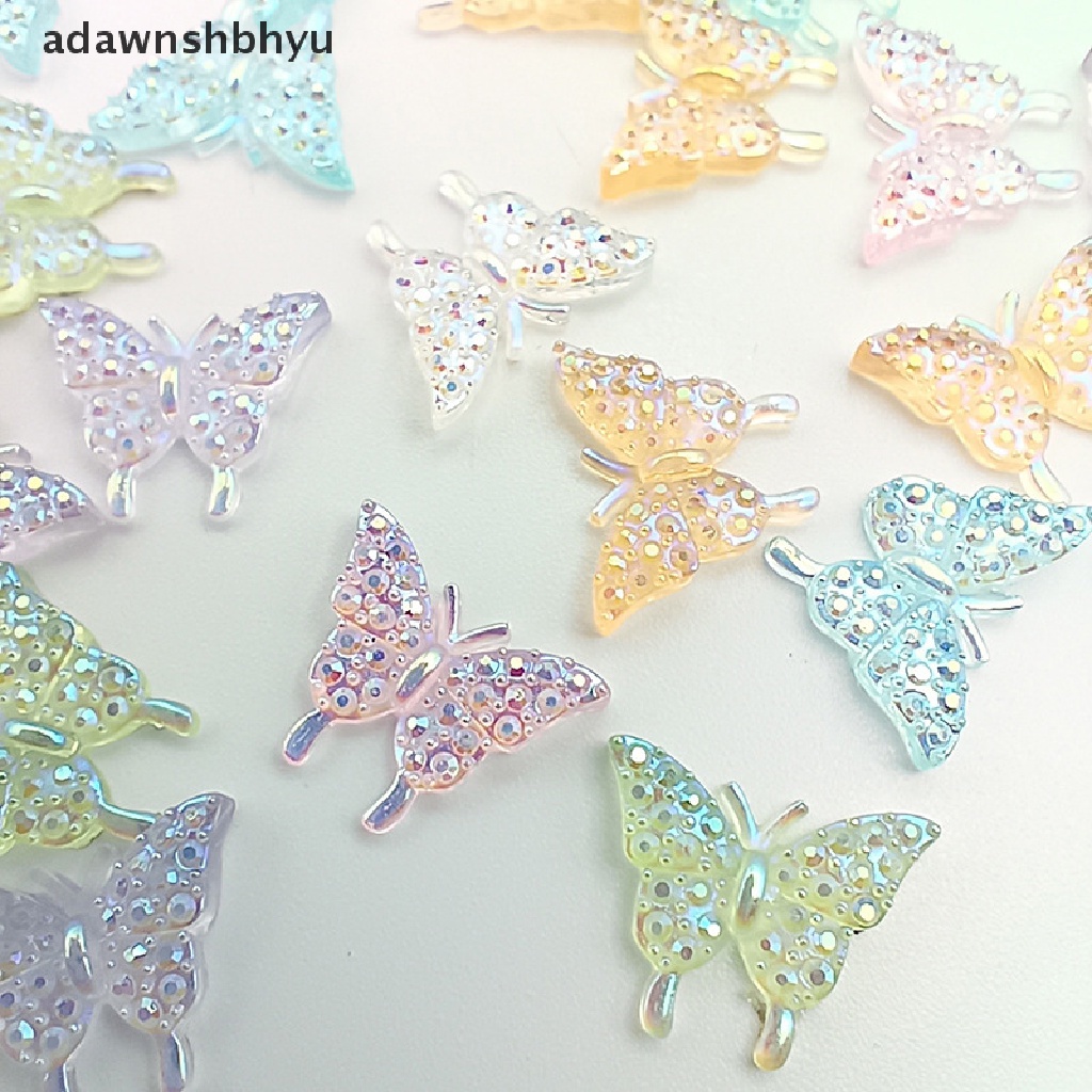 Set 50 Phụ Kiện Trang Trí Móng Tay Hình Bướm 3D Nhiều Màu Sắc