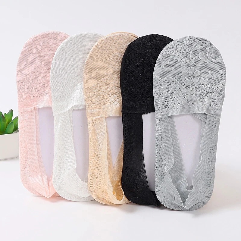 Vớ Thuyền Ren Hoa Mỏng Cổ Thấp Thoáng Khí Thời Trang Mùa Hè Cho Nữ