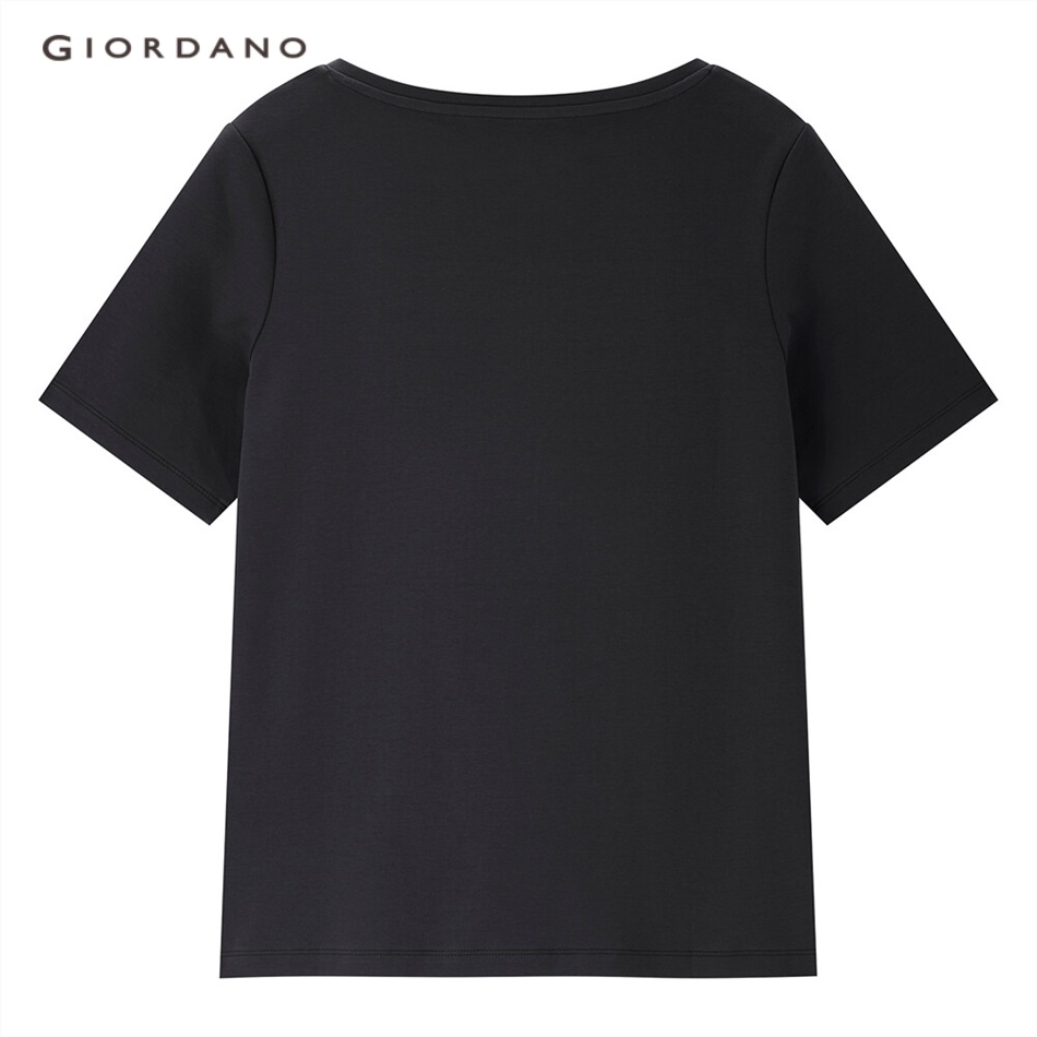 Áo thun GIORDANO 05323429 cổ vuông tay ngắn thời trang phong cách