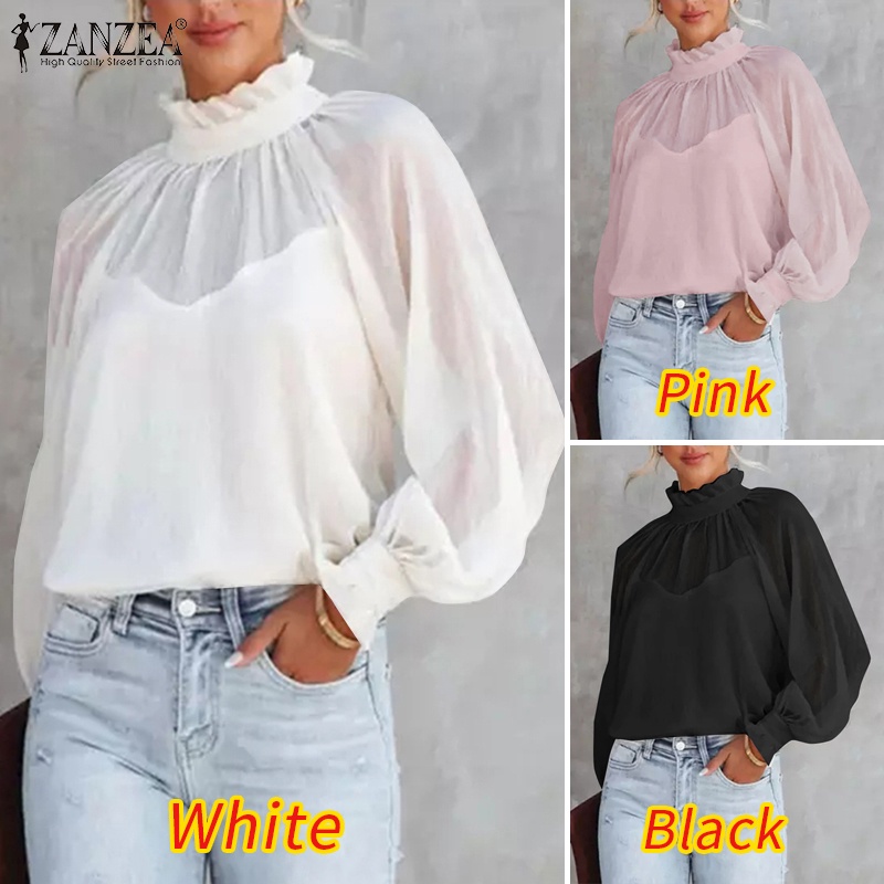 Zanzea Áo Nữ Tay Dài Cổ Đứng Thời Trang Cá Tính