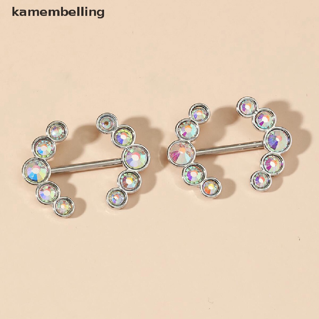 Kamembelling 1 Cặp Núm Vú Giả Đính Đá Zircon Hình Trái Tim Sáng Bóng Quyến Rũ Cho Nữ EN