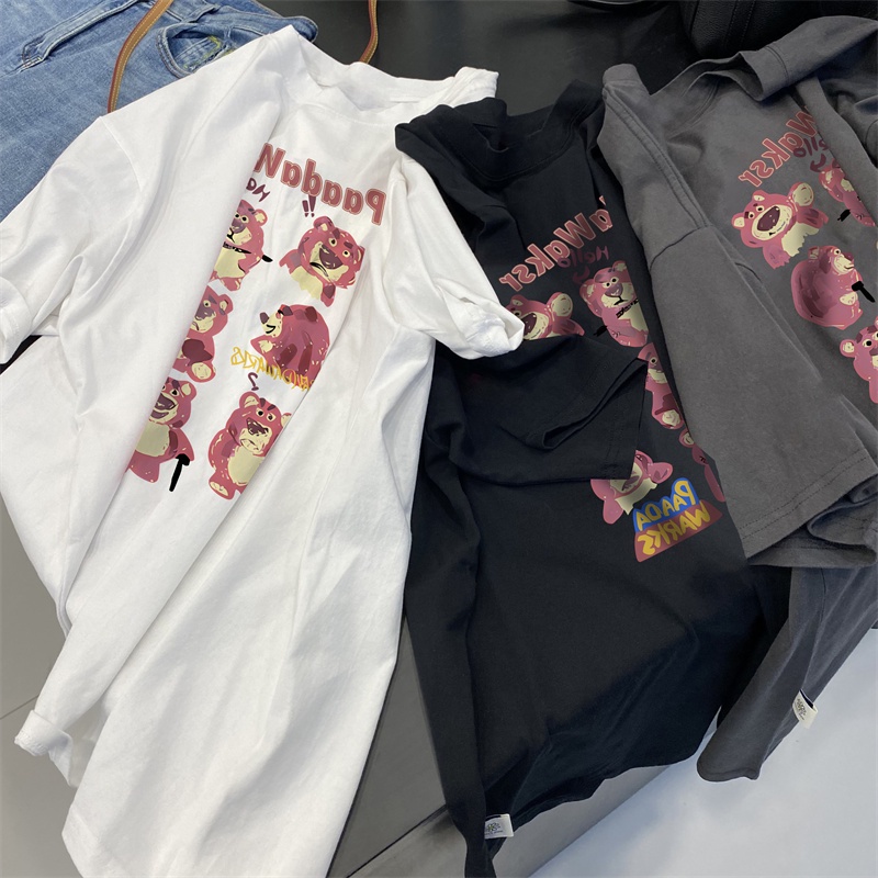 NRVP Áo Thun 100% Cotton Ngắn Tay Form Rộng Phong Cách Hàn Quốc Dành Cho Nữ