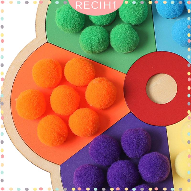 [Recih] Trò Chơi Hạt Gỗ Cảm Biến Kỹ Năng Động Cơ Mịn Phân Loại Montessori Giáo Dục Cho Bé