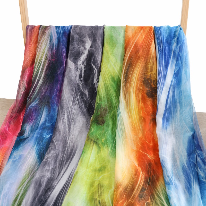 Vải Lưới Màu gradient 3D Dùng May Trang Phục Phong Cách Trung Hoa