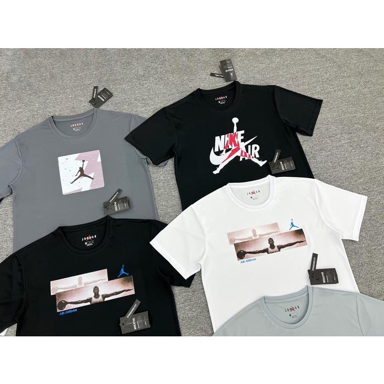 Bộ Quần Áo Bóng Rổ Thiết Kế Đơn Giản Thời Trang Cao Cấp Áo Thun Thể Thao Tay Ngắn Dáng Rộng Thoáng Khí Nhanh Khô In Chữ Airman AJ 23 Thời Trang Cho Nam Và Nữ