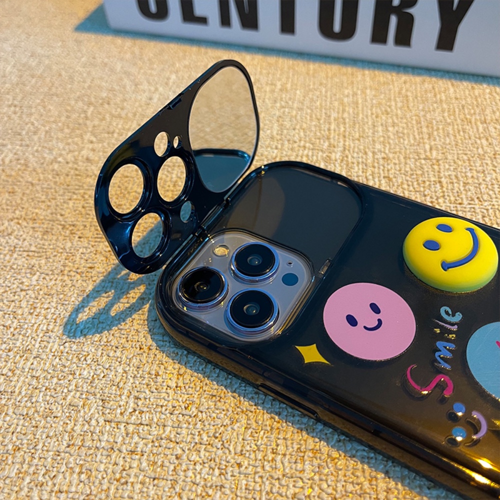 Ốp Điện Thoại TPU Mềm Tráng Gương Hình Biểu Tượng Cảm Xúc Có Thể Điều Chỉnh Cho IPhone 14 13 12 11 Pro Max