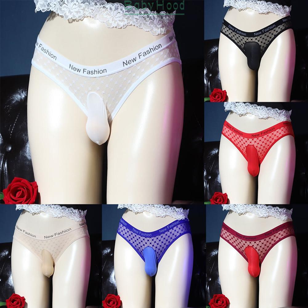 Lingerie Briefs Gay Lattice Men Mesh Panties Pouch See Through Sissy Slip#BBHOOD