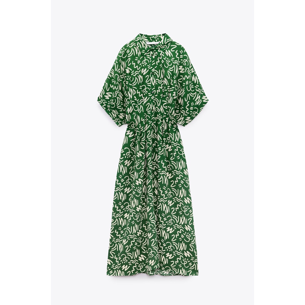 Zara Đầm Dài Mỏng In Họa Tiết Phong Cách Thời Trang Mùa Hè 2183048