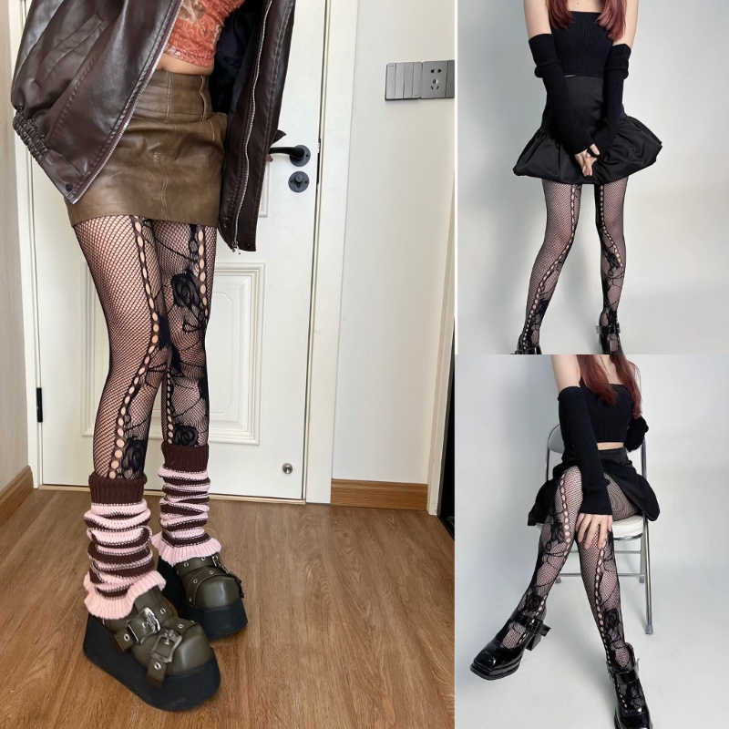 Quần Tất Lưới Họa Tiết Hoa Hồng Gợi Cảm Cho Nữ