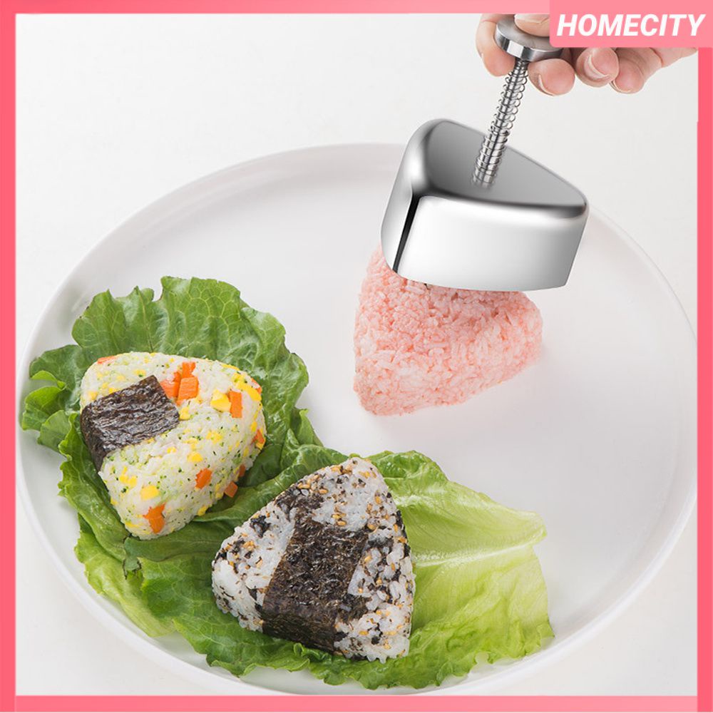 Khuôn Cơm Nắm Hình Tam Giác Dụng Cụ Nhà Bếp Khuôn Ép Cơm Sushi Hình Hoa Tam Giác Bằng Thép Không Gỉ 304 Khuôn Làm Cơm Onigiri Sáng Tạo Cho Trẻ Em