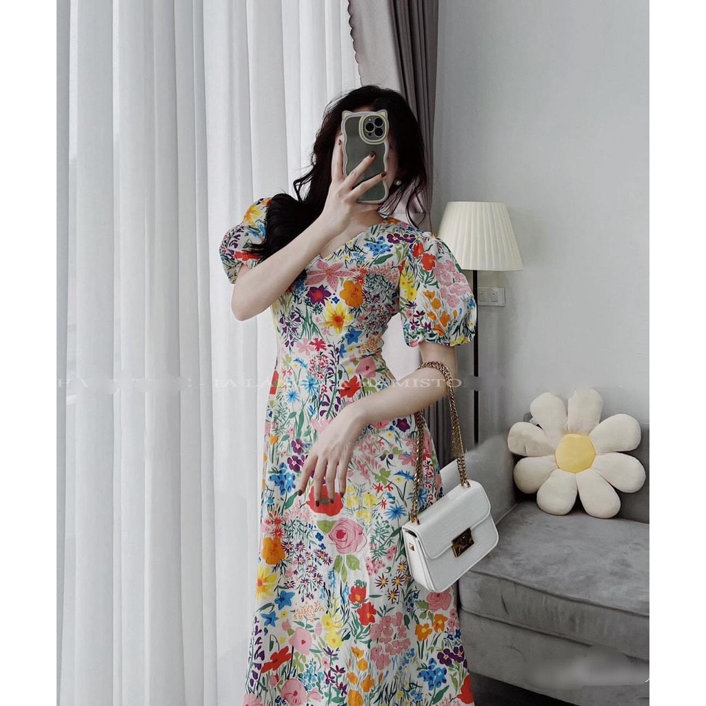 Đầm Hoa Tay Bồng Z.a.r.a