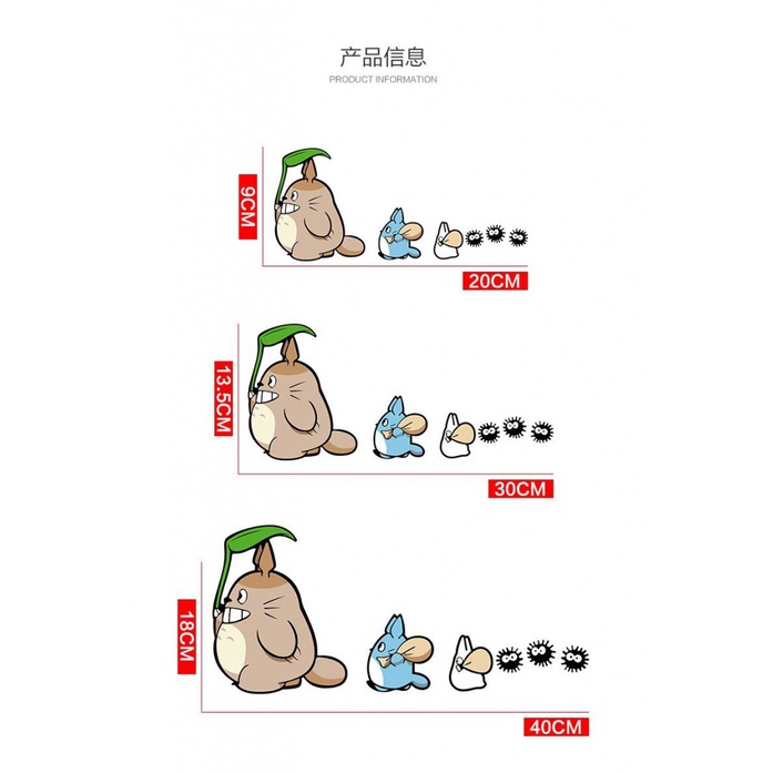 Nhãn Dán Họa Tiết Hoạt Hình Totoro Vui Nhộn Trang Trí Cửa Kính Xe Hơi