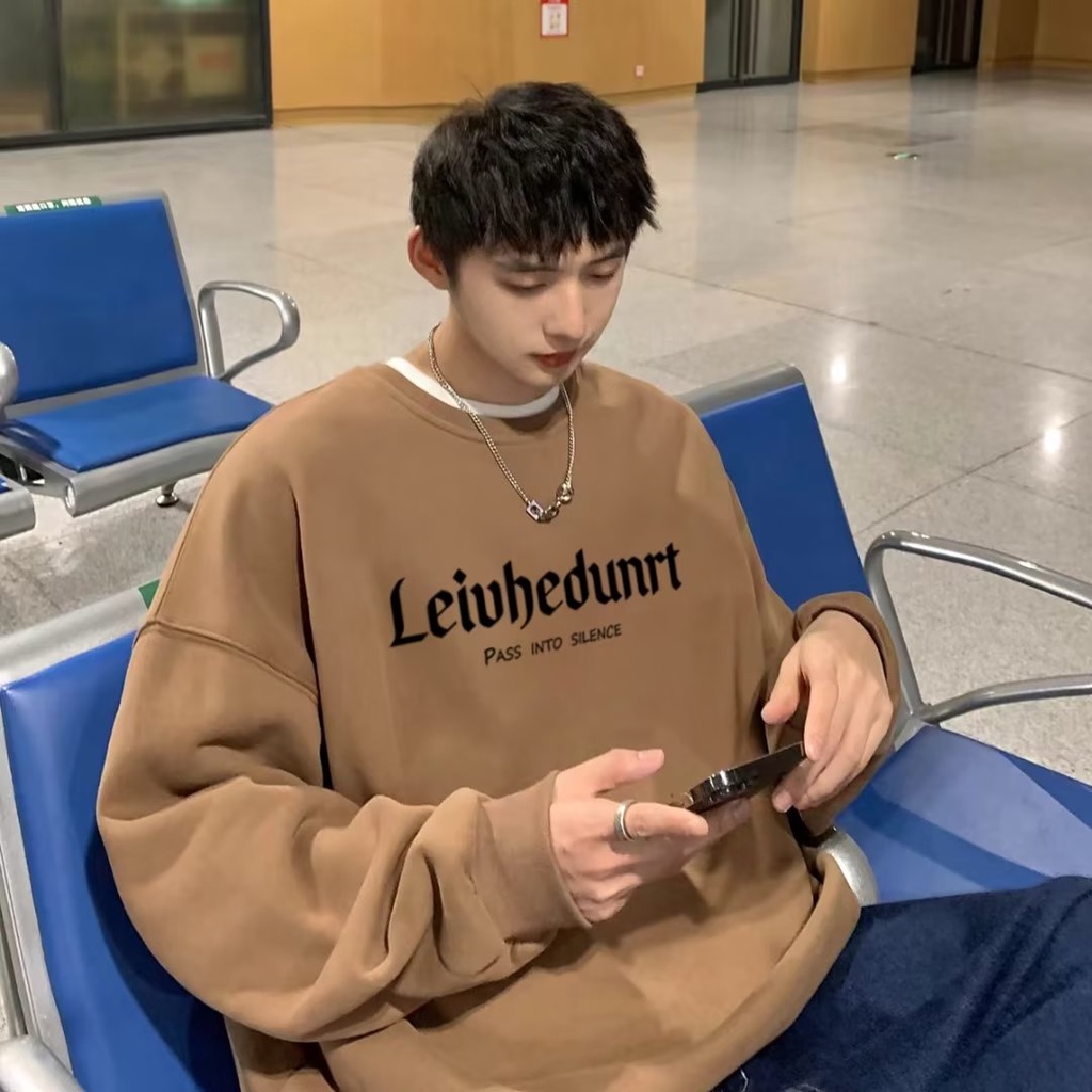 Áo sweater Thể Thao Tay Dài Cổ Tròn Dáng Rộng Thời Trang Chất Lượng Cao Cho Nam size m-8xl