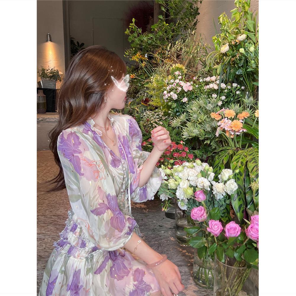 Đầm Tím Cao Cấp Thanh Lịch Thời Trang Hè Kiểu Pháp Cho Nữ