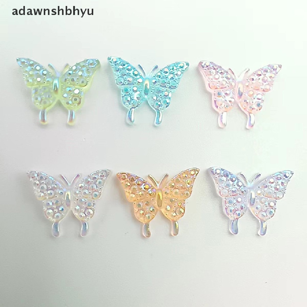 Set 50 Phụ Kiện Trang Trí Móng Tay Hình Bướm 3D Nhiều Màu Sắc