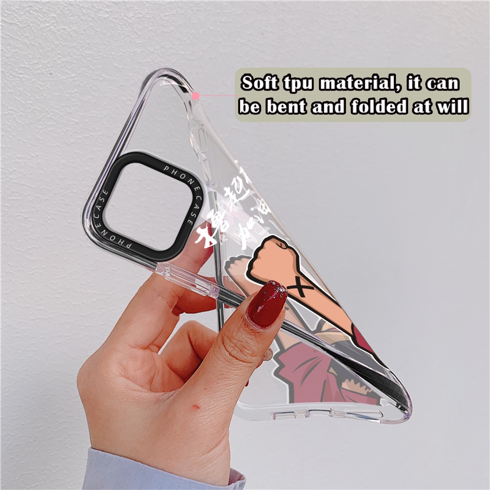 Cute One Piece Luffy Design Phone Case Compatible For iPhone 14 13 12 Mini 11 Pro Max XR X XS 7 8 Plus Thicken Shockproof Frame Soft Silicone Clear Cover