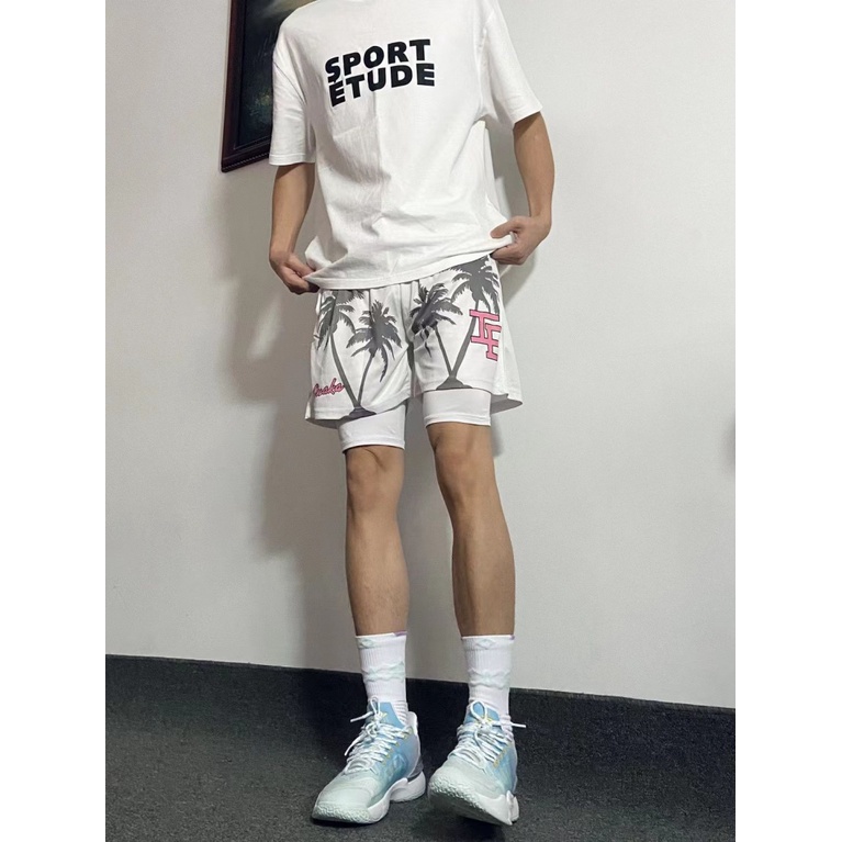 Quần Short Thể Thao Giả Hai Mảnh Thoáng Khí Mau Khô Phong Cách Đường Phố Kinetic Inaka Power