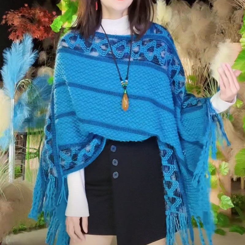 Áo Choàng Sweater Cánh Dơi Dáng Rộng Phong Cách Dân Tộc 2023