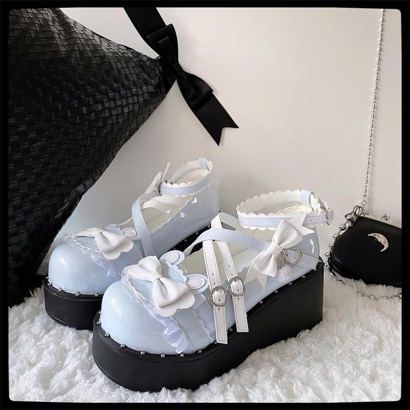 💖Trong kho💖Giày Búp Bê Da Mũi Tròn Phong Cách Lolita Xinh Xắn Cho Nữ