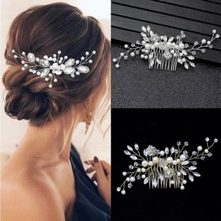 Lược Cài Tóc Đính Pha Lê Sang Trọng Cho Cô Dâu