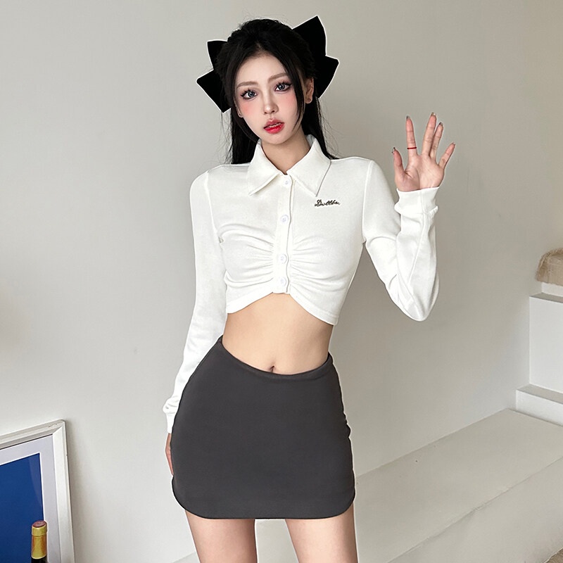 Áo Thun Màu Trơn Phong Cách Thời Trang Đường Phố Dễ Phối Đồ Kliou 2023