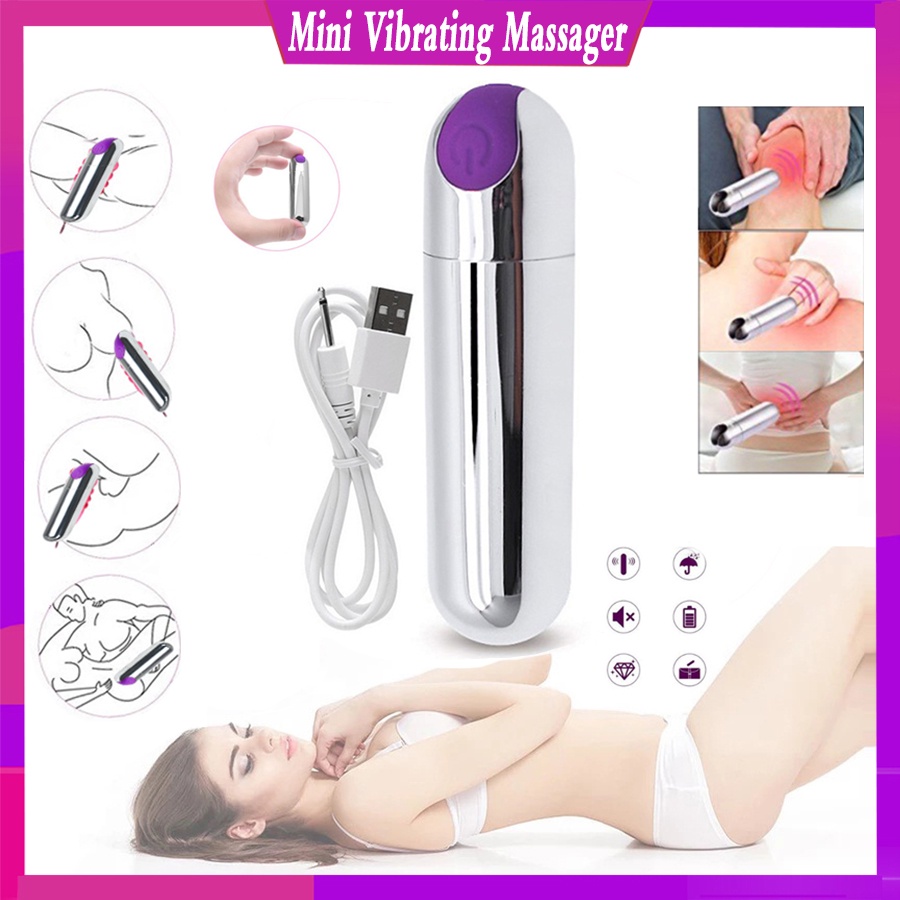 Máy Rung Massage Toàn Thân 10 Tốc Độ Hình Viên Đạn Mini Chống Nước Có Thể Sạc Lại