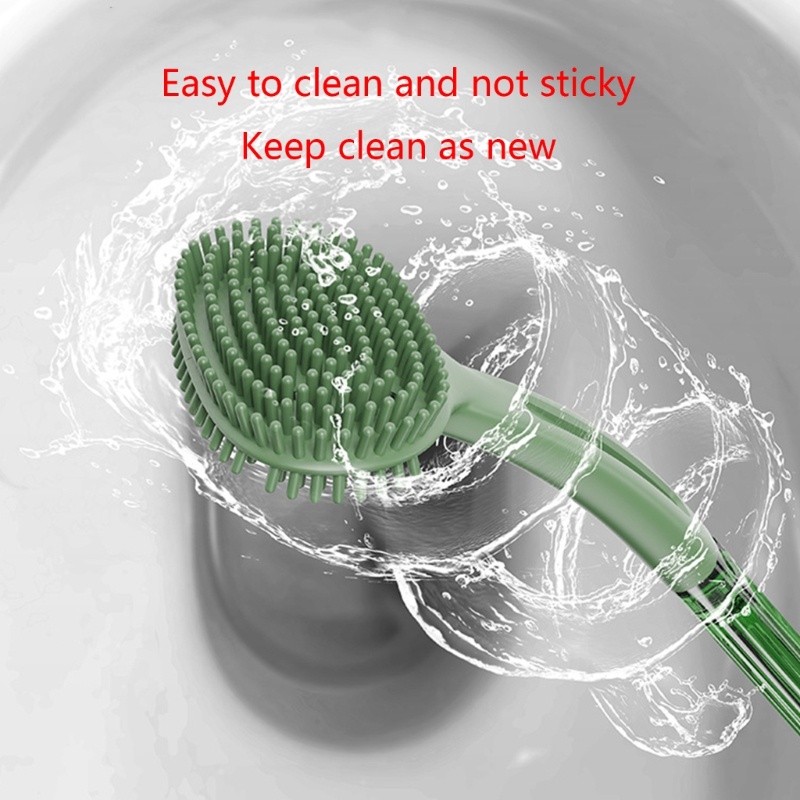 Bàn Chải Vệ Sinh Toilet Tay Cầm Dài Bằng Cao Su Silicon Mềm