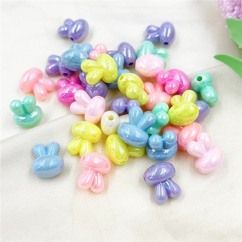 Set 10 Hạt Nhựa Hình Dấu Chân Mèo / Nơ / Bông Hoa Màu Sắc Làm Trang Sức Thủ Công