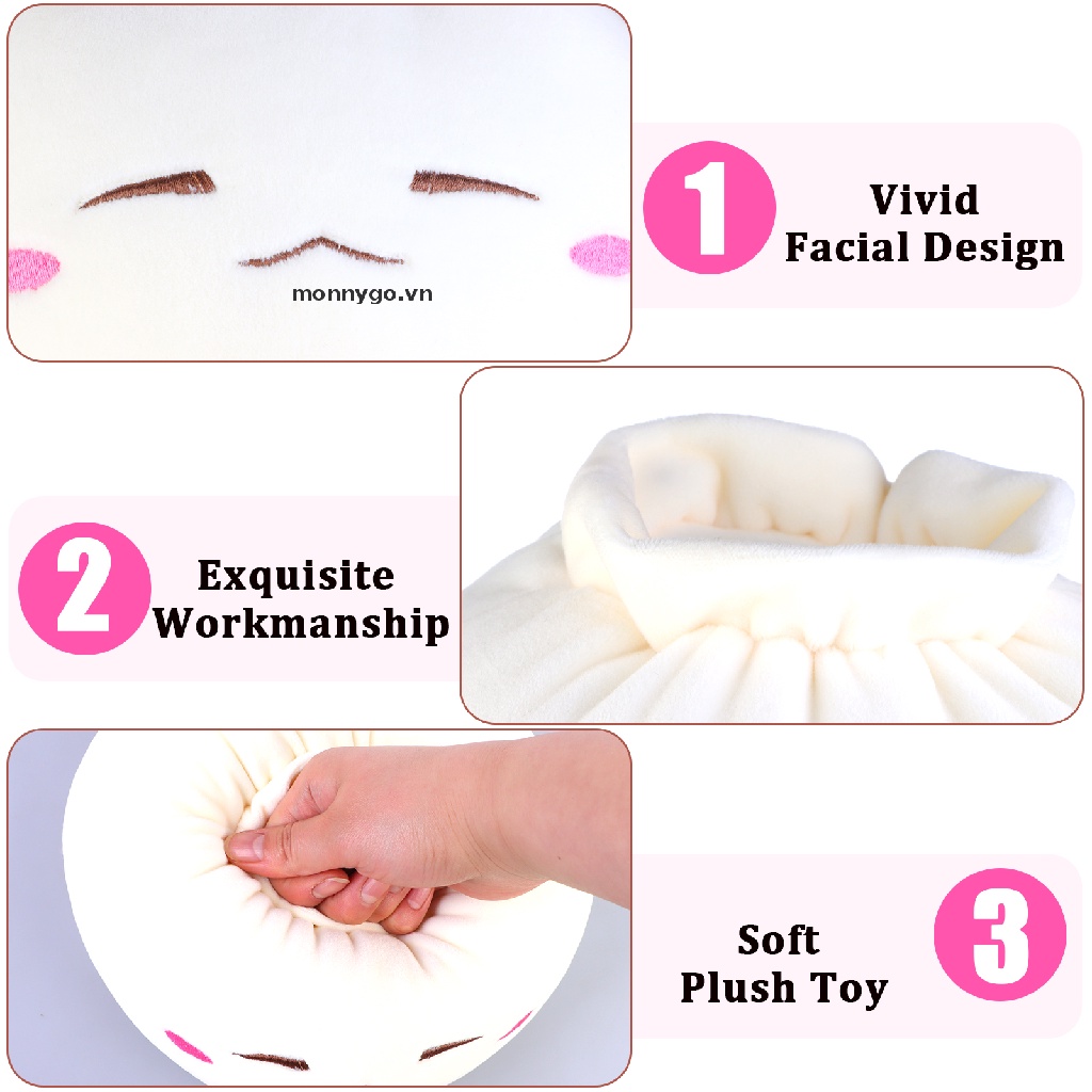 Gối Nhồi Bông Hình Bánh Bao / Bao / Bánh Bao Độc Đáo
