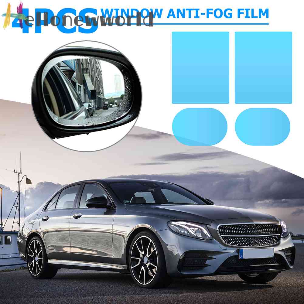 Bộ 4 Miếng Phim Dán Bảo Vệ Kính Chiếu Hậu Xe Hơi Chống Sương Mù / Nước Mưa Tiện Dụng